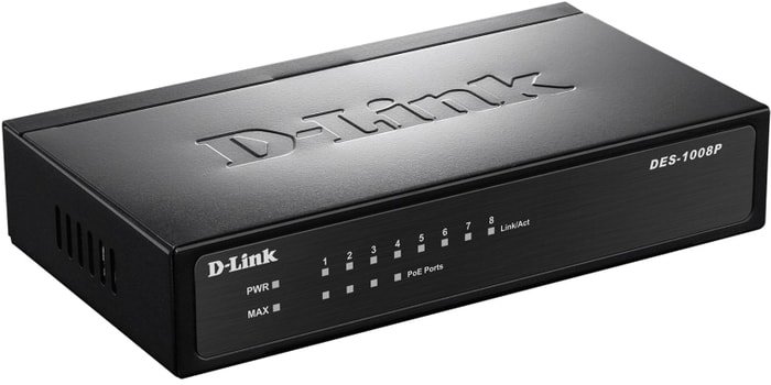 

Коммутатор D-Link DES-1008P/C1A (8 портов, 100Mbps)