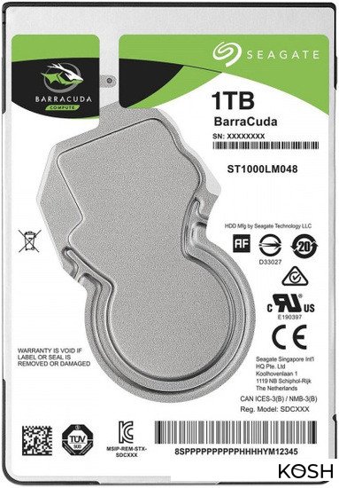 

Жесткий диск для ноутбука 2.5' Seagate BarraCuda 1000Gb (ST1000LM048)