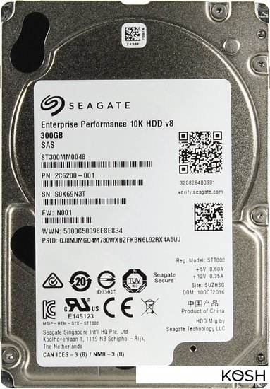 

Жесткий диск для сервера 2.5' SAS Seagate Enterprise Performance 10K 300Gb (ST300MM0048)