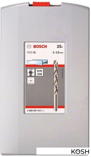 

Набор сверл Bosch (2608587017, по металлу)(25шт)