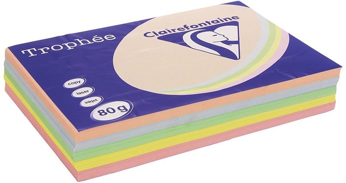 

Бумага Clairefontaine Trophee Pastel mix A4 (80 г-м2)(500л) 1703 ассорти