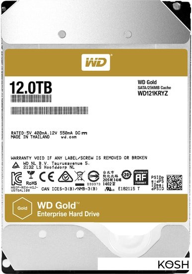 

Жесткий диск Western Digital Gold 12000Gb (WD121KRYZ)