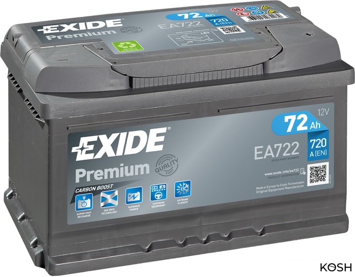 

Автомобильный аккумулятор Exide Premium EA722 (72 Ач)