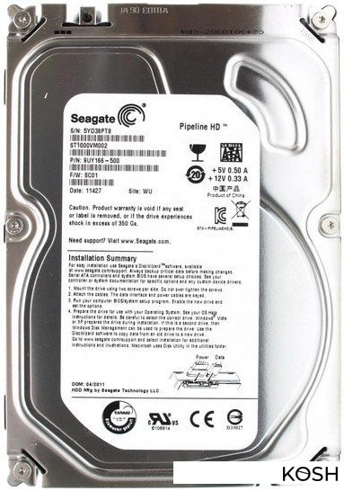 

Жесткий диск Seagate Pipeline HD 1000Gb (ST1000VM002)