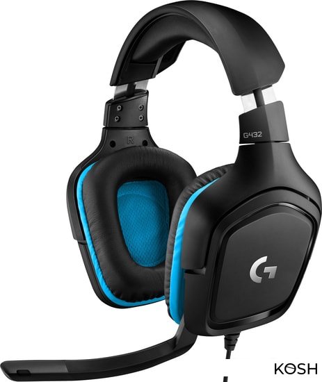 

Гарнитура (микрофон+наушники) Logitech G432 (981-000770)(чёрно-синяя)