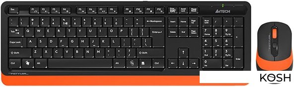 

Беспроводной комплект (клавиатура+мышь) A4Tech Fstyler FG1010 (USB, черно-оранжевый)
