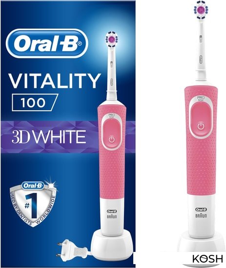 

Электрическая зубная щетка Braun Oral-B Vitality 100 3D White (D100.413.1) розовая