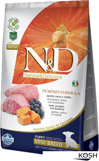 

Корм для собак Farmina N&D Grain Free Pumpkin Lamb & Blueberry Puppy Mini (7кг)