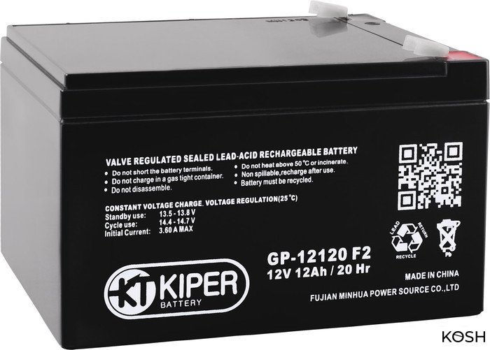

АКБ для ИБП Kiper GP-12120 F2 (12V/12Ah)