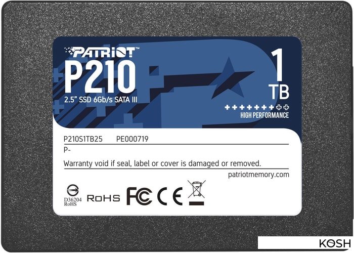 

SSD-накопитель 2.5' Patriot P210 1000Gb (P210S1TB25)