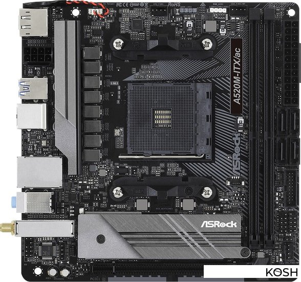 

Материнская плата ASRock A520M-ITX/ac (AMD A520)(Mini-ITX, Socket AM4)