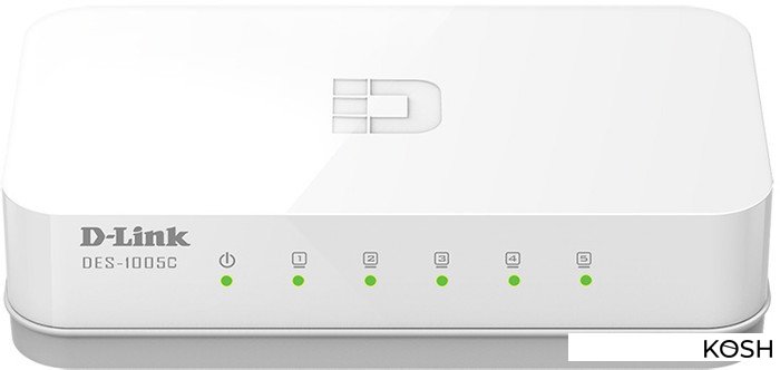 

Коммутатор D-Link DES-1005C/B1A (5 портов, 100Mbps)