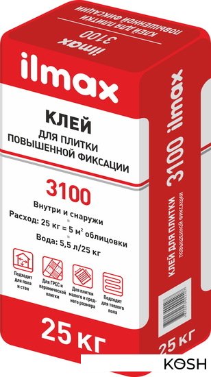 

Клей для плитки ilmax 3100 (25кг, повышенной фиксации)