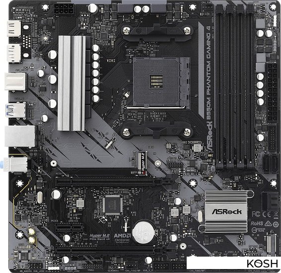 

Материнская плата ASRock B550M PHANTOM GAMING 4 (AMD B550)(mATX, Socket AM4)