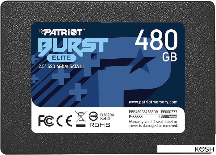 

SSD-накопитель 2.5' Patriot Burst ELITE 480Gb (PBE480GS25SSDR)