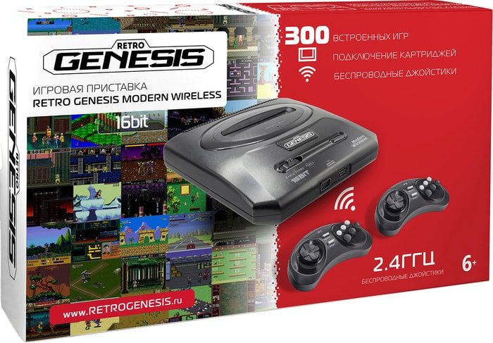 

Игровая приставка Retro Genesis Modern Wireless + 300 игр + 2 беспроводных джойстика (ConSkDn93)