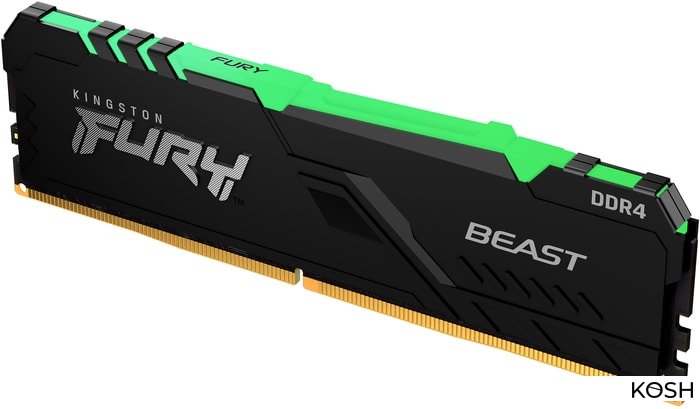 

Оперативная память DDR4-3200 16GB Kingston FURY Beast RGB (KF432C16BB1A/16)