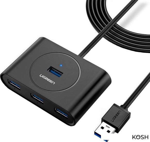 

Концентратор 4-портовый UGreen CR113 (USB 3.0, чёрный)(20290)