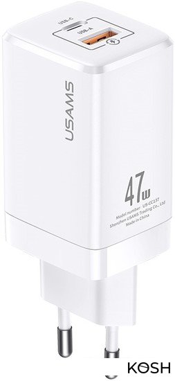 

Зарядное устройство USB Usams US-CC137 T41 (CC137TC02)(белое)