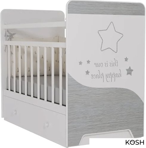 

Детская кроватка VDK Cosmic маятник и ящик (белый)