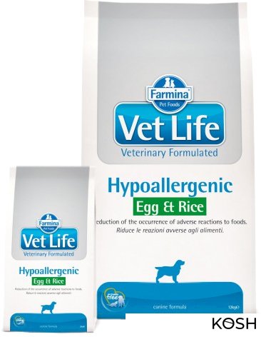 

Корм для собак Farmina Vet Life Hypoallergenic Egg & Rice (12кг)