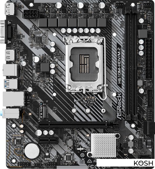 

Материнская плата ASRock H610M-HDV/M.2 R2.0 (Intel H610)(mATX, Socket 1700)