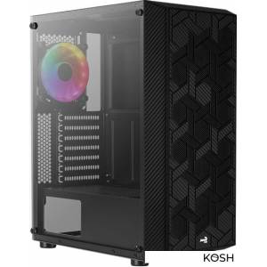 Корпус AeroCool Hive FRGB Hive-G-BK-v3 (чёрный, без БП)