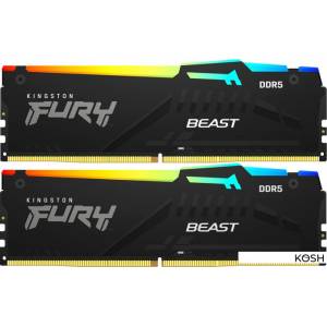 Оперативная память DDR5-4800 32Gb Kingston FURY Beast RGB (KF548C38BBAK2-32)