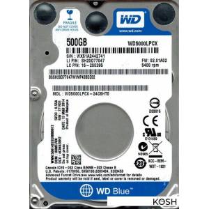 Жесткий диск для ноутбука 2.5' Western Digital Blue 500Gb (WD5000LPCX)