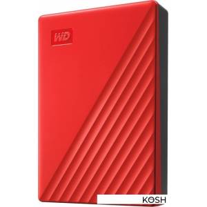 Внешний жесткий диск 2.5' Western Digital My Passport 4000Gb (WDBPKJ0040BRD) красный