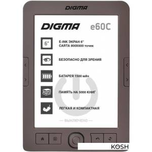 Электронная книга 6' Digma E60C (коричневая)
