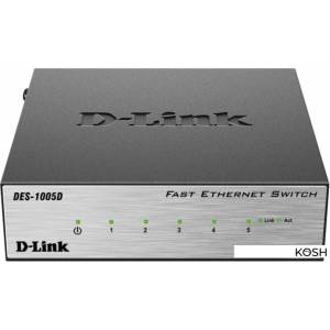 Коммутатор D-Link DES-1005D/O2B (5 портов, 100Mbps)