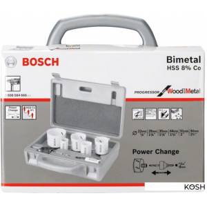 Набор коронок Bosch (2608584666)(6шт)+1переходник+2сверла
