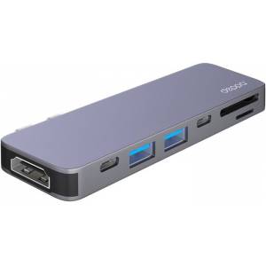 Переходник Deppa 73121 (для MacBook, HDMI, Thunderbolt 3, USB 3.0, USB C, SD, microSD)