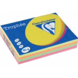 Бумага Clairefontaine Trophee Fluo mix A4 (80 г-м2)(500л) 1705 ассорти